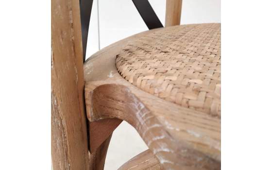 Silla Cruces Apilable en Olmo Color Roble serie Duna