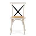 Silla Cruces Apilable Olmo Color Blanco Asiento Ratan Duna