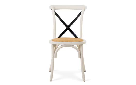 Silla Cruces Apilable Olmo Color Blanco Asiento Ratan Duna