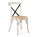 Silla Cruces Apilable Olmo Color Blanco Asiento Ratan Duna