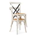 Silla Cruces Apilable Olmo Color Blanco Asiento Ratan Duna