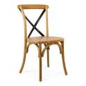 Silla Cruces Apilable Olmo Color Roble Asiento Madera Duna
