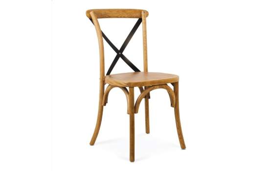 Silla Cruces Apilable Olmo Color Roble Asiento Madera Duna