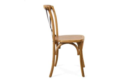 Silla Cruces Apilable Olmo Color Roble Asiento Madera Duna