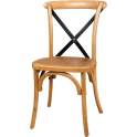Silla Cruces Apilable Olmo Color Roble Asiento Madera Duna