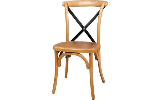 Silla Cruces Apilable Olmo Color Roble Asiento Madera Duna