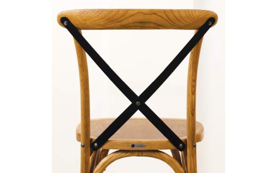 Silla Cruces Apilable Olmo Color Roble Asiento Madera Duna