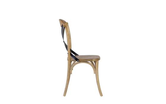 Silla Cruces Madera Roble y Cruz Metal Negra serie Duna