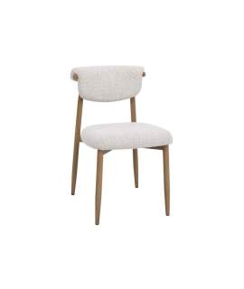 Silla de Diseño Actual Tapizada Chenilla Beige Serie Agoult