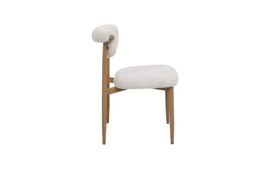 Silla de Diseño Actual Tapizada Chenilla Beige Serie Agoult