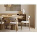 Silla de Diseño Actual Tapizada Chenilla Beige Serie Agoult