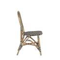 Silla Decoracion Exterior Bistro Rattan y Negro Serie Alnehan