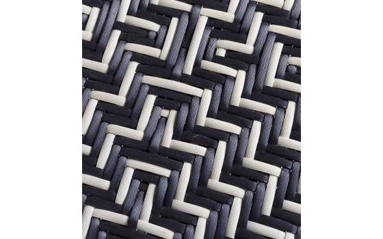 Silla Decoracion Exterior Bistro Rattan y Negro Serie Alnehan