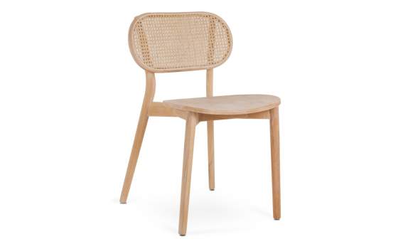 Silla Diseño Actual Madera Rejilla Ratan serie Elssa