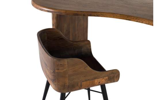 Silla Diseño Contemporaneo Madera Teca y Patas Metal Aliger