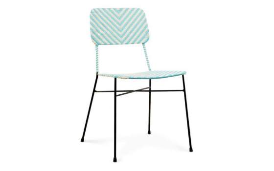 Silla Diseño Hosteleria Metal Tejido Sintetico Turquesa Aitana
