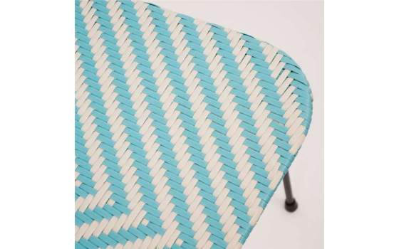 Silla Diseño Hosteleria Metal Tejido Sintetico Turquesa Aitana