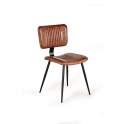 2 Sillas Diseño Tapizada Asiento Respaldo Piel Patas Metal Vakin