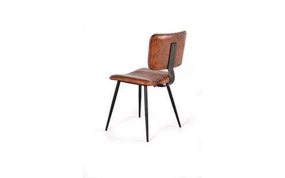2 Sillas Diseño Tapizada Asiento Respaldo Piel Patas Metal Vakin