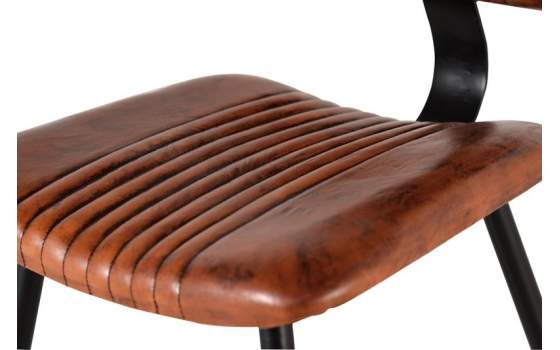 2 Sillas Diseño Tapizada Asiento Respaldo Piel Patas Metal Vakin