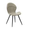 Silla Diseño Tapizada Beige Patas Metalicas Serie Ariagar