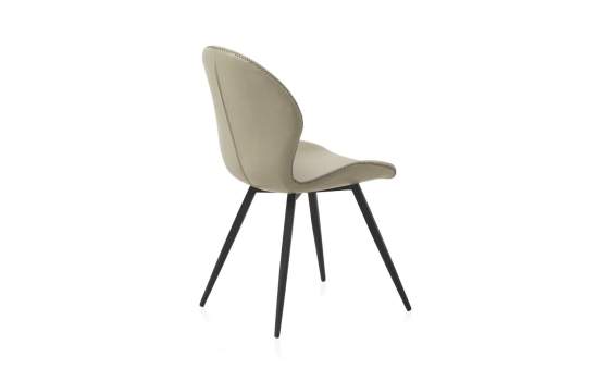 Silla Diseño Tapizada Beige Patas Metalicas Serie Ariagar