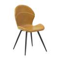 Silla Diseño Tapizada Mostaza Patas Metalicas Ariagar