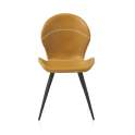 Silla Diseño Tapizada Mostaza Patas Metalicas Ariagar