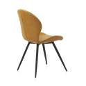 Silla Diseño Tapizada Mostaza Patas Metalicas Ariagar
