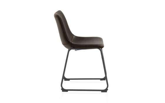 Silla Estilo Industrial Acero y Tejido Marron Serie Natibre