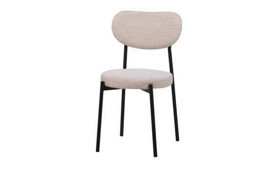 Silla Eventos Tapizada Bicolor Beige Topo Patas Metal Serie Maui