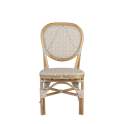 Silla Exterior Bistro Rattan y Tejido Blanco Serie Alnehan