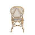 Silla Exterior Bistro Rattan y Tejido Blanco Serie Alnehan