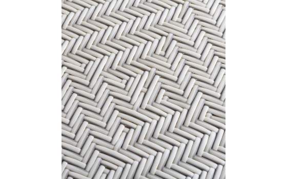 Silla Exterior Bistro Rattan y Tejido Blanco Serie Alnehan