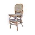 Silla Exterior Bistro Rattan y Tejido Blanco Serie Alnehan