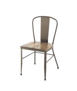 Silla Forja Asiento Madera Curva Serie Ahujar