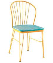 Silla Forja Barrotes Asiento Madera Serie Ahujar