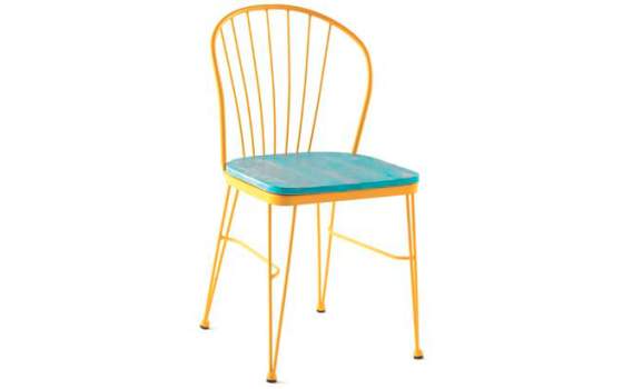 Silla Forja Barrotes Asiento Madera Serie Ahujar