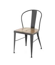 Silla Forja con Angulo Asiento Madera Serie Ahujar