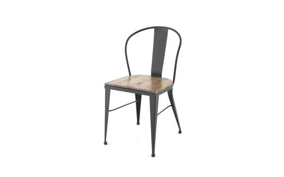 Silla Forja con Angulo Asiento Madera Serie Ahujar