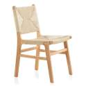 Silla Madera Con Asiento Respaldo Trenzado Cuerda Hevea