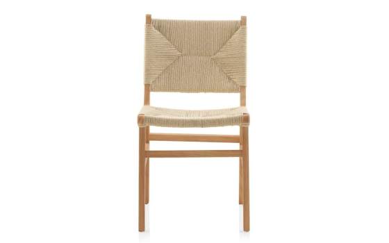 Silla Madera Con Asiento Respaldo Trenzado Cuerda Hevea