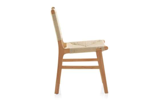 Silla Madera Con Asiento Respaldo Trenzado Cuerda Hevea