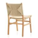 Silla Madera Con Asiento Respaldo Trenzado Cuerda Hevea