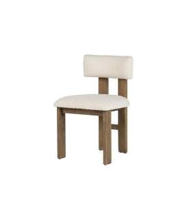 Silla Madera Fresno Natural Asiento Respaldo Tapizado Adiston