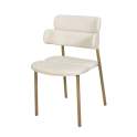 Silla Metal Comedor Actual Tapizada Beige - Serie Arya