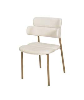 Silla Metal Comedor Actual Tapizada Beige - Serie Arya