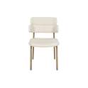 Silla Metal Comedor Actual Tapizada Beige - Serie Arya
