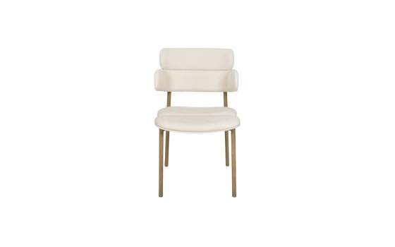 Silla Metal Comedor Actual Tapizada Beige - Serie Arya