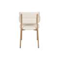 Silla Metal Comedor Actual Tapizada Beige - Serie Arya
